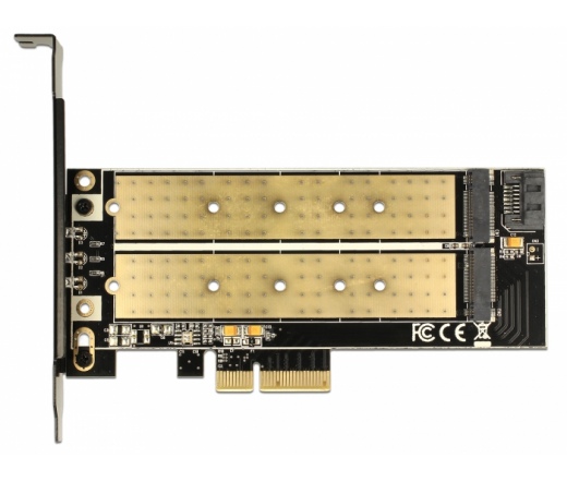 DELOCK PCIe-Card x4 > M2 KeyB + NVMe M.2 KeyM LowProfile