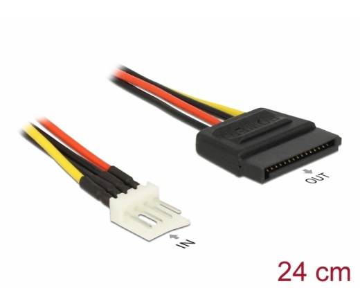 DELOCK Power Cable SATA 15 pin male > 4 pin floppy male 24 cm (83877)