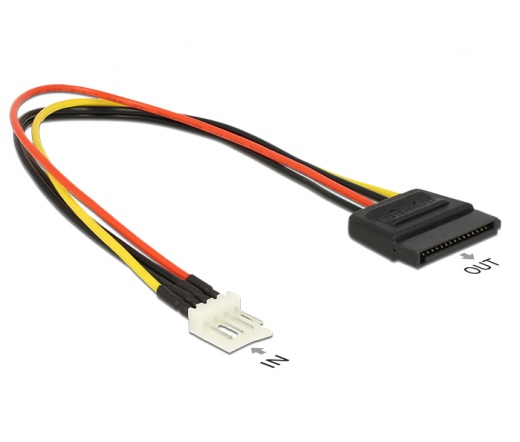 DELOCK Power Cable SATA 15 pin male > 4 pin floppy male 24 cm (83877)