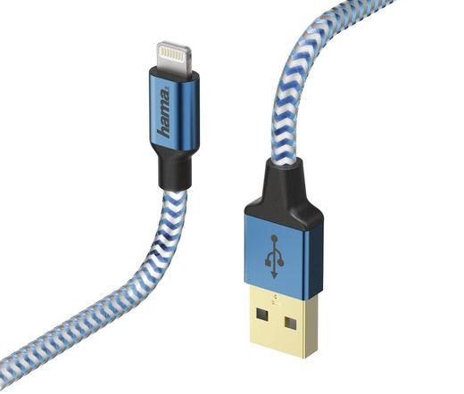 HAMA FIC E3 Reflective USB-A / Lightning 1,5 m kék