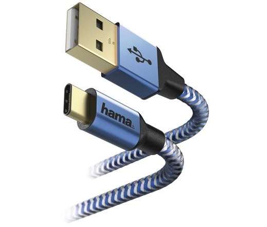 HAMA FIC E3 Reflective USB-A / USB-C 1,5 m kék