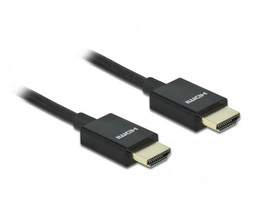 Delock Nagysebességű HDMI-kábel koax 48 Gbps 8K 60 Hz, fekete 2 m