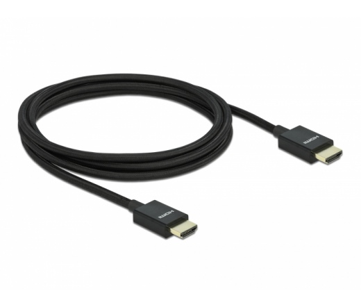 Delock Nagysebességű HDMI-kábel koax 48 Gbps 8K 60 Hz, fekete 2 m