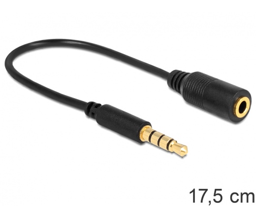 Delock Cable Stereo jack 3.5 mm 4 pin to Stereo plug 3.5 mm 4 pin (changes the pin assignment)