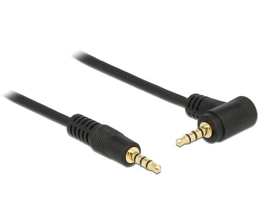 DELOCK  Stereo Jack 3.5 mm 4 pin male > male angled 2 m black (84740)