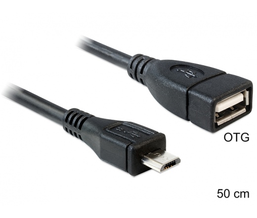 DELOCK Cable USB micro-B male -> USB 2.0-A female OTG 50 cm (83183)