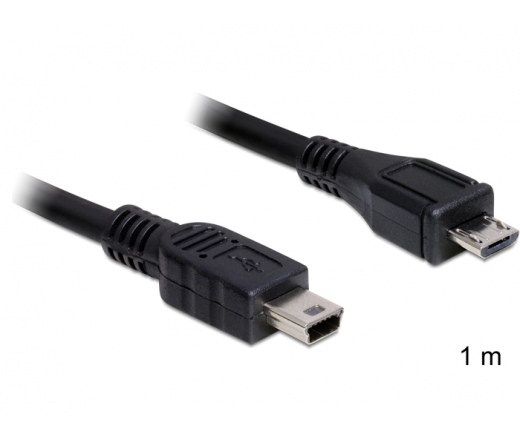 DELOCK Cable USB 2.0 micro-B male -> USB mini male 1m (83177)