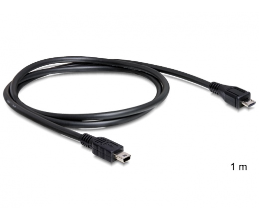 DELOCK Cable USB 2.0 micro-B male -> USB mini male 1m (83177)