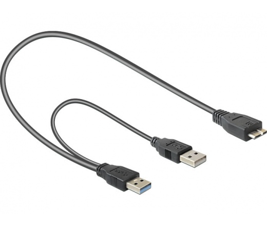 DELOCK Cable USB 3.0-A male -> USB 3.0-micro B male + USB 2.0-A male (82909)