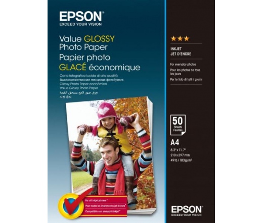 Epson Gazdaságos Fényes Papír (A4, 183g, 20 lap/csomag)