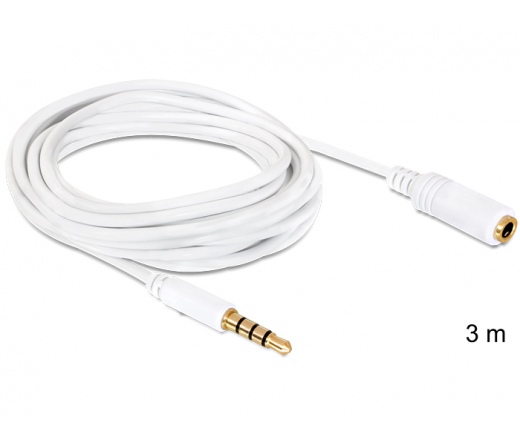 DELOCK Cable Audio Stereo Jack 3.5 mm male / female IPhone 4 pin 3m (84483)