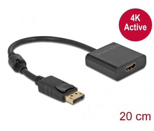 DELOCK Adapter DisplayPort 1.2 male to HDMI female 4K Active black