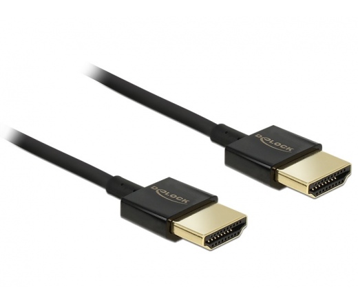 Delock Cable High Speed HDMI with Ethernet A male > A male 3D 4K 0.25m Slim