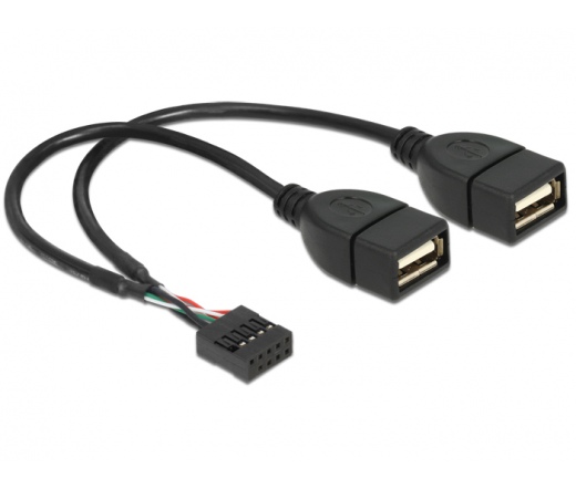 DELOCK Cable USB 2.0 type-A 2 x female to pin header