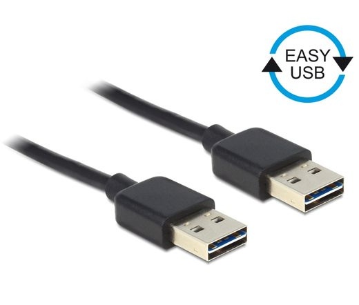 DELOCK Cable EASY-USB 2.0-A male -> male 1 m