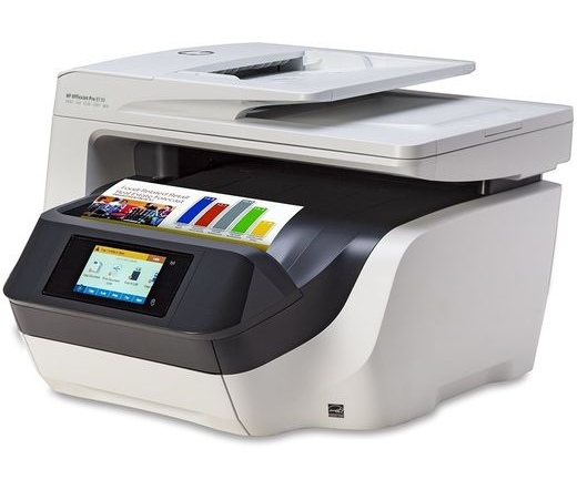 HP Tintasugaras MFP NY/M/S/F Officejet Pro 8730  e-AiO, USB/Háló/WLAN/NFC, A4 24l/p FF(ISO), 4800x1200, Síkágyas, ADF