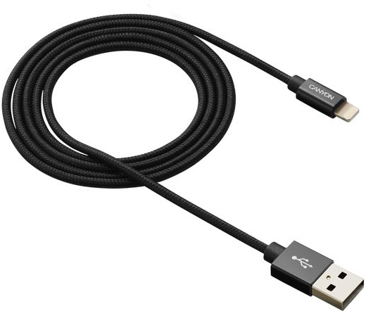 CANYON MFI-3 USB/Lightning kábel fekete