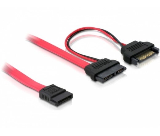 DELOCK Cable Slim SATA 13pin > 7pin SATA + SATA Power (84418)