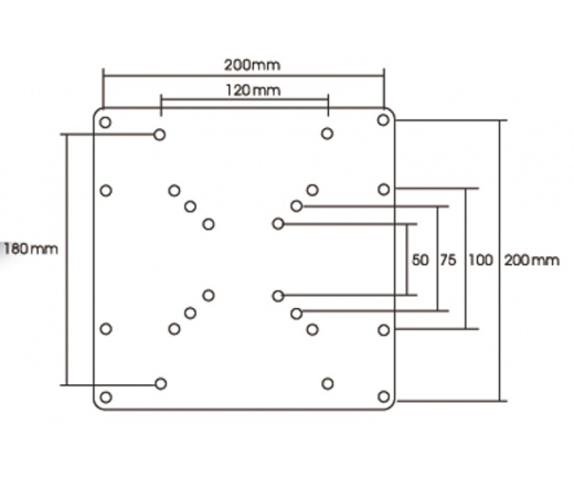 TETHER TOOLS 200 x 200 VESA Vu Adapter Plate