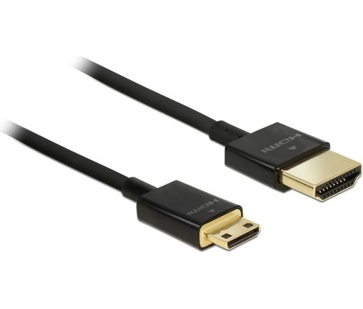 DELOCK HDMI-kábel Ethernettel - HDMI-A-csatlakozódugó > HDMI Mini-C-csatlakozódugó, 3D (84776)