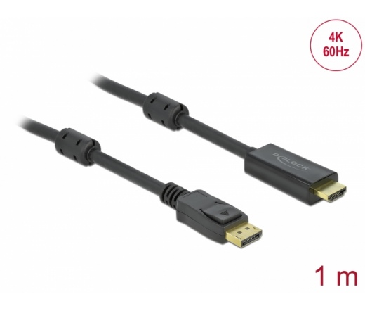 Delock Aktív DisplayPort 1.2 - HDMI kábel 4K 60 Hz 1 méter hosszú