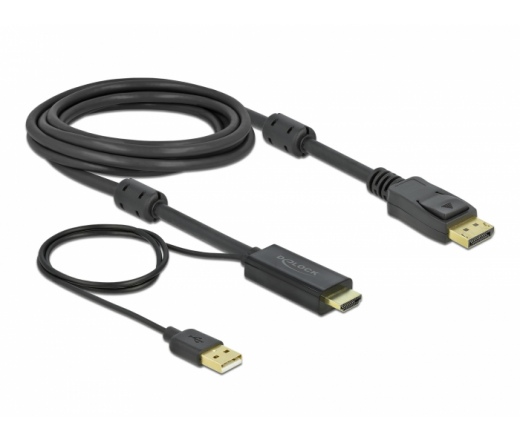 Delock HDMI A  DisplayPort-kábel 4K 30 Hz 3 m