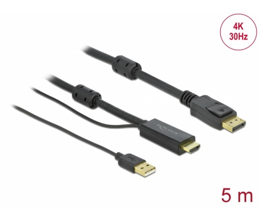 Delock HDMI A  DisplayPort-kábel 4K 30 Hz 5 m