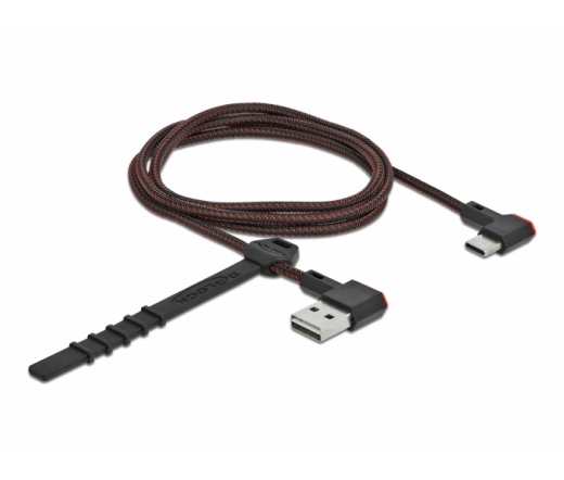 Delock EASY-USB 2.0 kábel A-típusú csatlakozódugó - USB Type-C csatlakozódugó, ívelt bal / jobb, 1