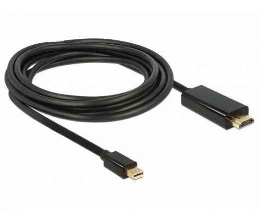 DELOCK miniDisplayport 1.2 dugó - High Speed HDMI A dugó 4K - Fekete - 3m (83700)