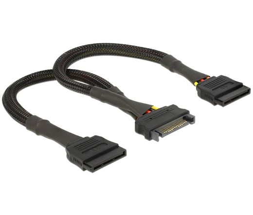 DELOCK SATA Power Cable 15 pin female > 2 x SATA 15 pin male 25 cm (60135)