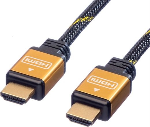 Kábel Roline Value HDMI M/M aranyozott, szövet borítású 1 m