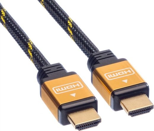 Kábel Roline Value  HDMI M/M aranyozott, szövet borítású 3 m