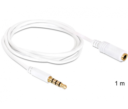 DELOCK Cable Audio Stereo Jack 3.5 mm male / female IPhone 4 pin 1 m (84484)