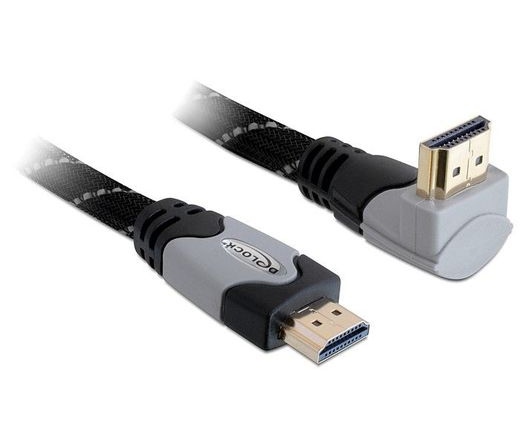 DELOCK Cable High Speed HDMI with Ethernet A-A angled / male-male 3m (83045)