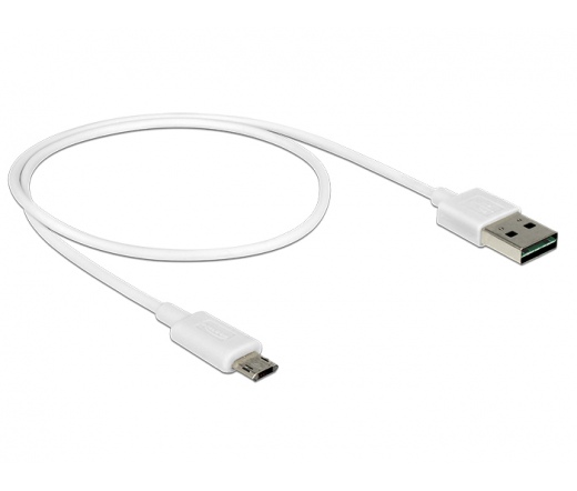 Delock Cable EASY-USB 2.0 Type-A male > EASY-USB 2.0 Type Micro-B male white 0.5 m