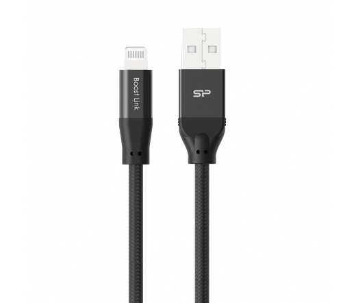 SILICON POWER LK35AL PET USB-A - Lightning 1m 2.4A QC fekete