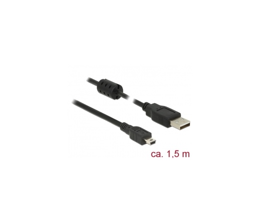 Delock Cable USB 2.0 Type-A male > USB 2.0 Mini-B male 1.5 m black