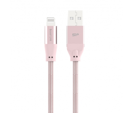 SILICON POWER LK35AL PET USB-A - Lightning 1m 2.4A QC rózsaszín