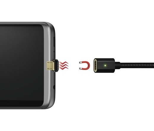 HAMA ADATKÁBEL MÁGNESES CSATLAKOZÓVAL MICRO USB, 1M, FEKETE