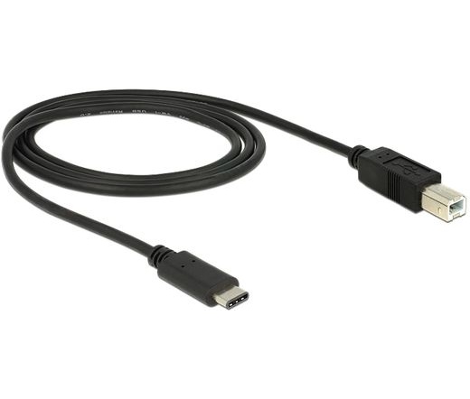 DELOCK USB Type-C 2.0 dugó > USB 2.0 B típusú dugó 1 m fekete