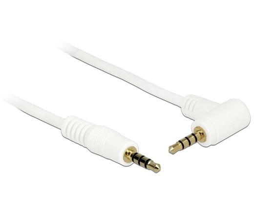 DELOCK Cable Stereo Jack 3.5 mm 4 pin male > male angled 0.5 m white (84736)