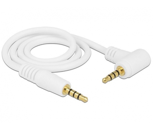 DELOCK Cable Stereo Jack 3.5 mm 4 pin male > male angled 0.5 m white (84736)