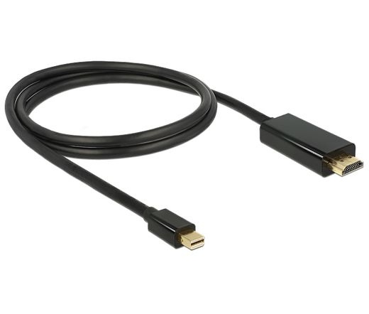 DELOCK miniDisplayport 1.2 dugó - High Speed HDMI A dugó 4K - Fekete - 1m (83698)