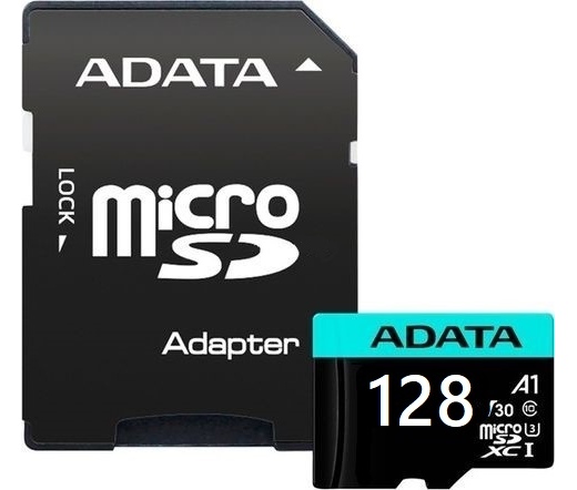 ADATA 128GB SD micro Premier Pro (SDXC Class 10 UHS-I) (AUSDX128GUI3V30SA2-RA1) memória kártya adapterrel