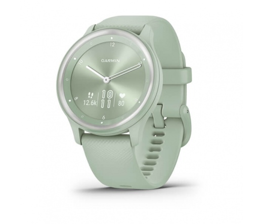 GARMIN Vivomove Sport - Cool Mint Case and Silicone Band with Silver Accents