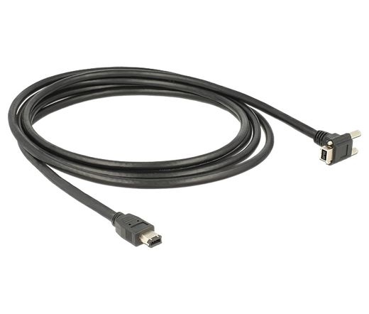 DELOCK Cable FireWire FW400 6Pin -> FW800 9Pin 90° St/St 3m