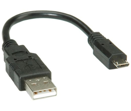 Kábel ROLINE USB Type A M - Micro USB B M 0.15 m