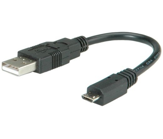 Kábel ROLINE USB Type A M - Micro USB B M 0.15 m