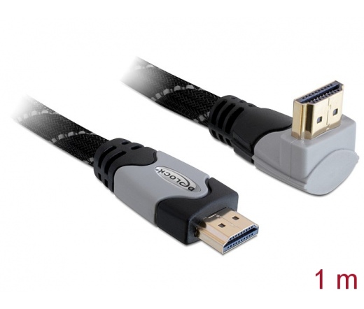 DELOCK Cable High Speed HDMI with Ethernet male/male angled 1m (82993)