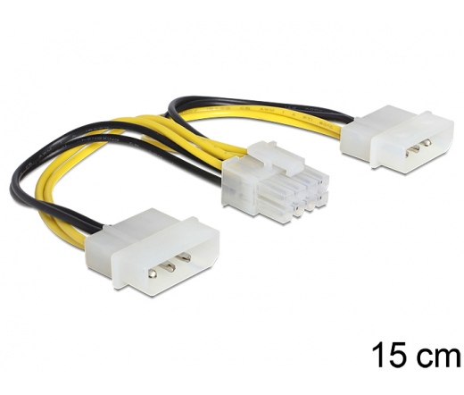 DELOCK Cable Power 8 Pin EPS > 2 x 4 Pin molex (83410)